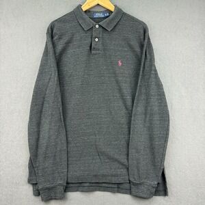 Polo Ralph Lauren Shirt Men's Size XL Gray Long Sleeve Red Pony Classic Fit